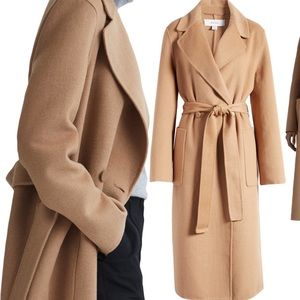 Reiss Lucia belted wool blend coat US 10